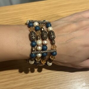 4 String‎ Bracelet Set Sandstone Turquoise Stone Beads